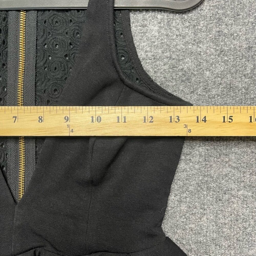 Talulah Womens A Line Dress Black Pleated Mini V Neck Sleeveless Lace XS - Picture 8 of 8